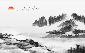 国画山水图山水卖山水