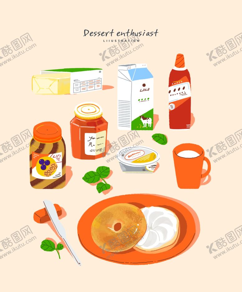 编号：83389607040458591532【酷图网】源文件下载-手绘甜品蛋糕