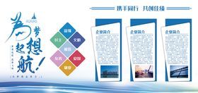 简洁大气蓝色为梦想启航企业文化