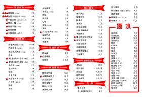 烧烤菜单