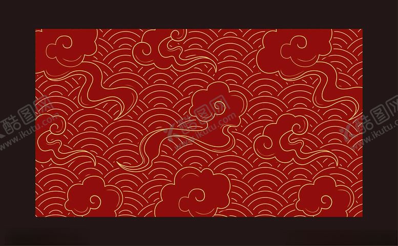 编号：55462004221727067531【酷图网】源文件下载-中式红底云纹传统图案