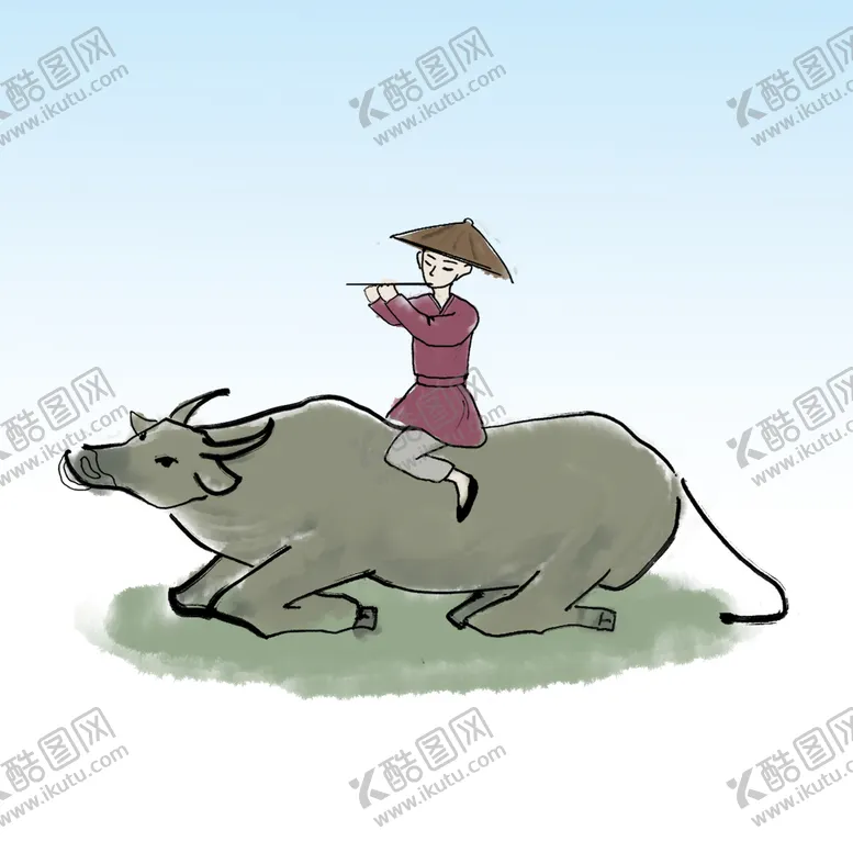 编号：05872109181432431630【酷图网】源文件下载- 牧童骑牛