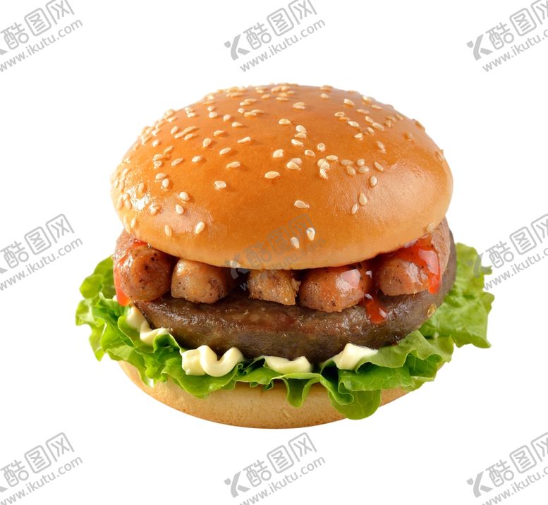编号：10180710141347321454【酷图网】源文件下载-德式烤肠双层牛肉汉堡