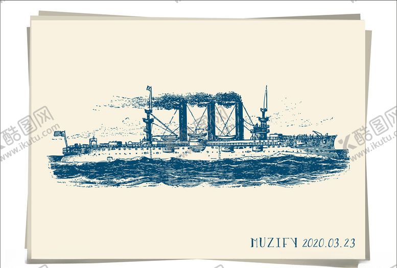 编号：20929510032057216640【酷图网】源文件下载-舰船邮轮手绘稿