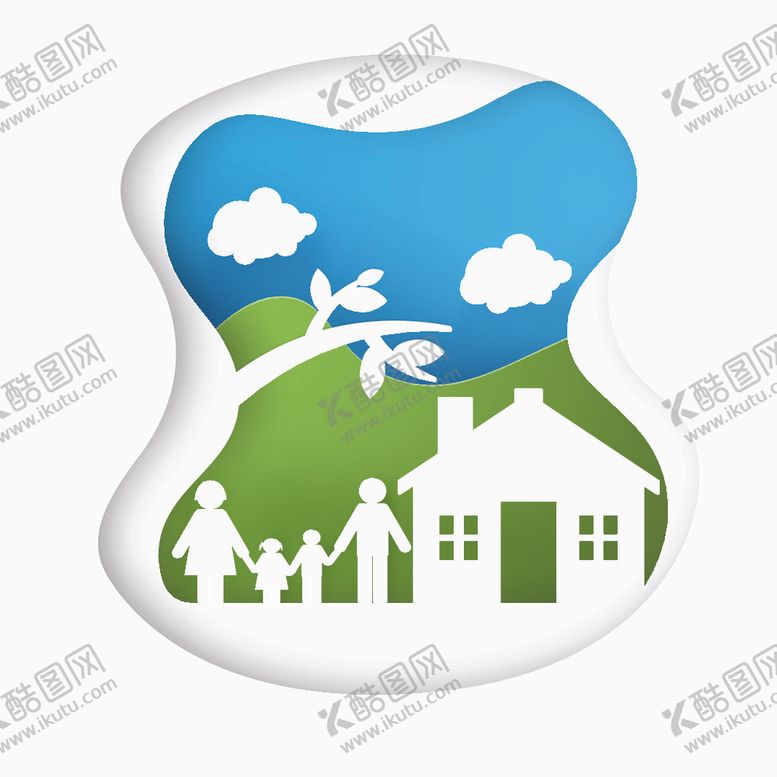 编号：26148010250752157700【酷图网】源文件下载-家庭人物剪影
