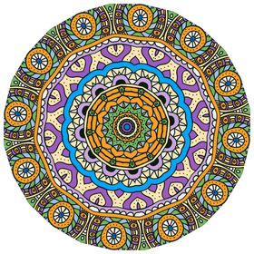 彩色复古花纹透明底免抠图