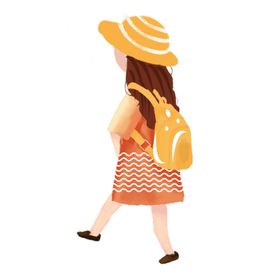 水彩手绘女孩