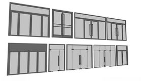 隔断双开门模型