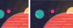 宇宙插画太空人火箭扁平化设计