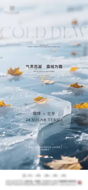 地产霜降立冬创意海报