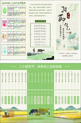 二十四节气清新风日历模板设计