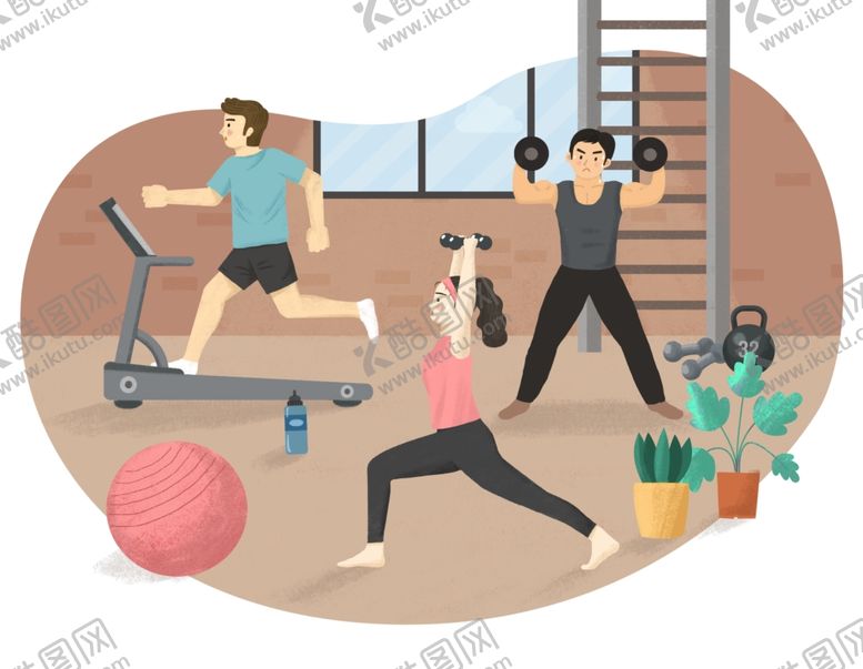 编号：34310610220848348798【酷图网】源文件下载-健身房运动