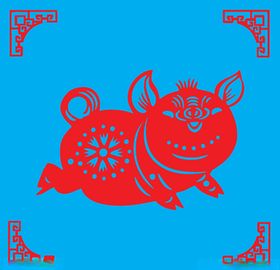 猪剪纸
