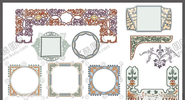 编号：23223110140617454471【酷图网】源文件下载-西方花纹欧式仿古花纹