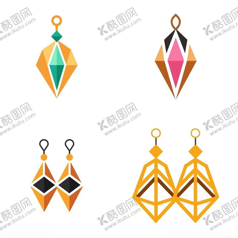 编号：32872602251653595038【酷图网】源文件下载-极简风格的耳环标志组图