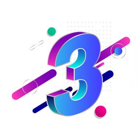 数字3字体立体字形图标素材