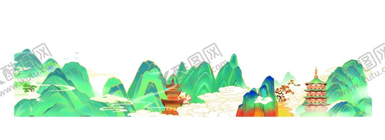 编号：13684702070459396003【酷图网】源文件下载-山水插画