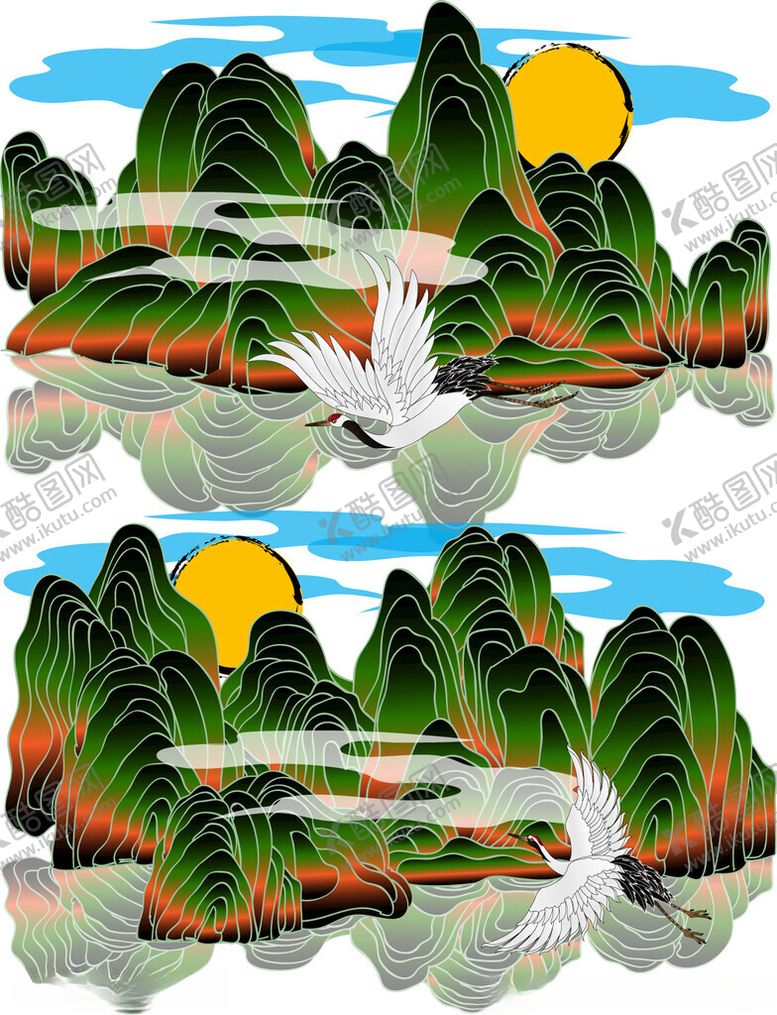 编号：32517411251109456913【酷图网】源文件下载-水墨山水风景插画