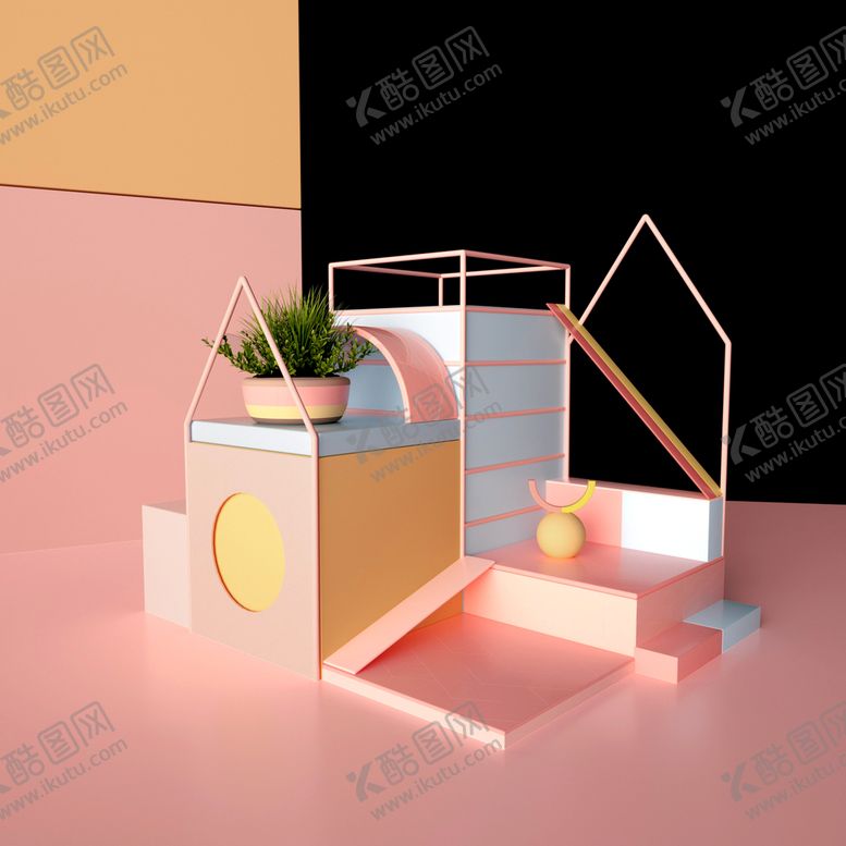 编号：79311410261022258515【酷图网】源文件下载-电商C4D场景