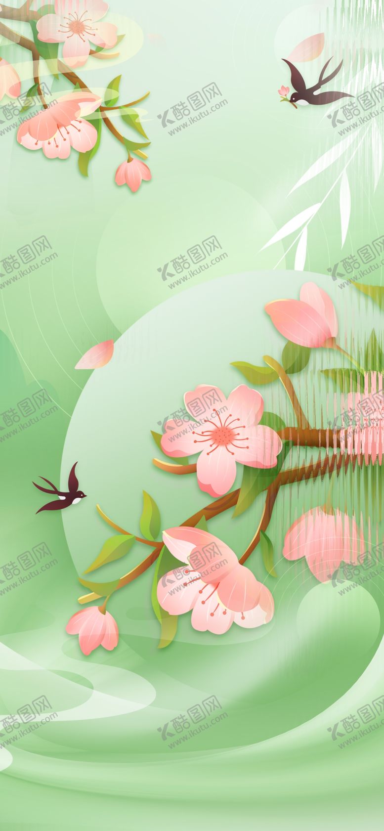 编号：60712902142126186031【酷图网】源文件下载-绿色桃花春天背景