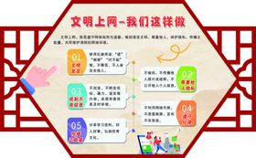 文明上网校园文化展板