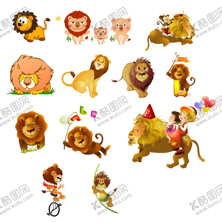 编号：56351510230353309731【酷图网】源文件下载-卡通狮子