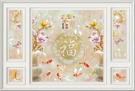 电视背景墙仿边框中式