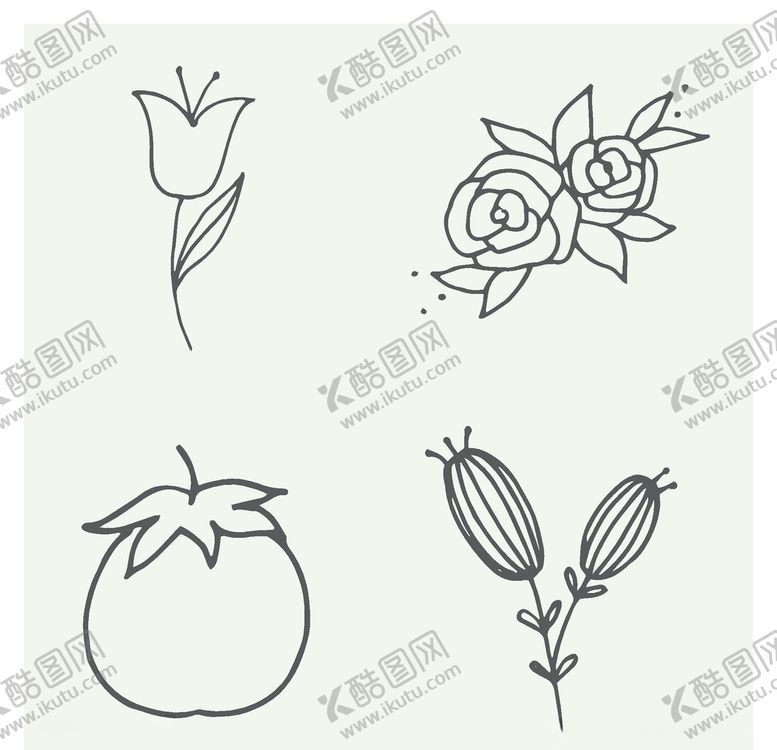 编号：34196106262159543033【酷图网】源文件下载-手绘植物