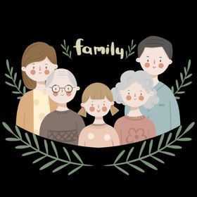 一家人插画装饰图案