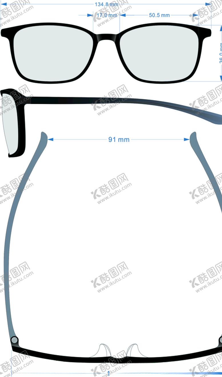 编号：41125510070404082886【酷图网】源文件下载-眼镜架眼镜设计矢量图