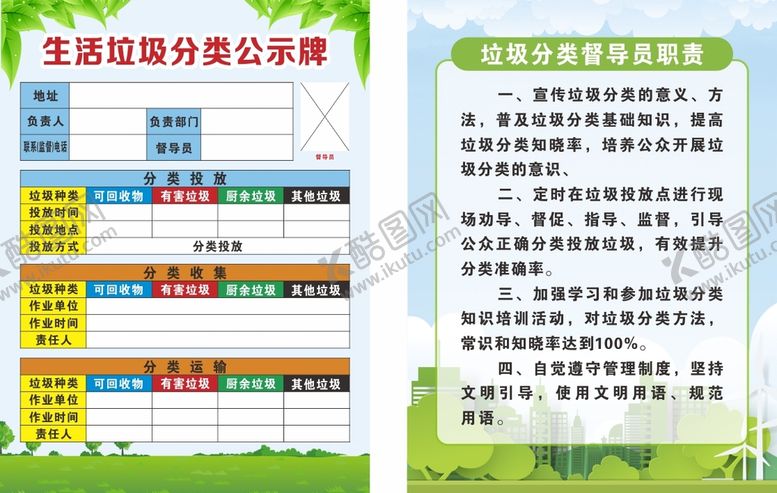 编号：59713202080914428100【酷图网】源文件下载-垃圾分类公示牌