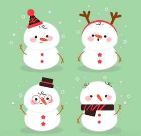 4款可爱圣诞节雪人