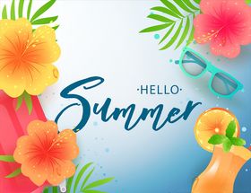 你好夏天小船背景凉快