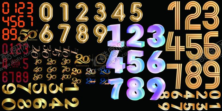 编号：46108011021313451905【酷图网】源文件下载-多彩数字效果