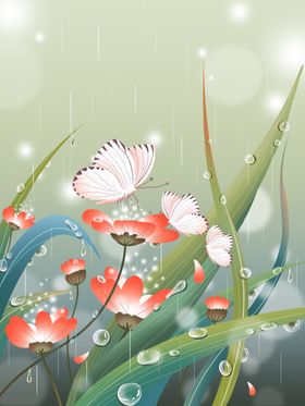 春雨润如苏插画