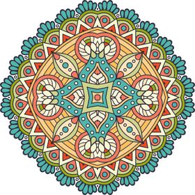 彩色复古花纹