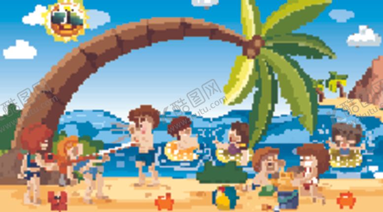 编号：63627207030701573136【酷图网】源文件下载-卡通夏天儿童