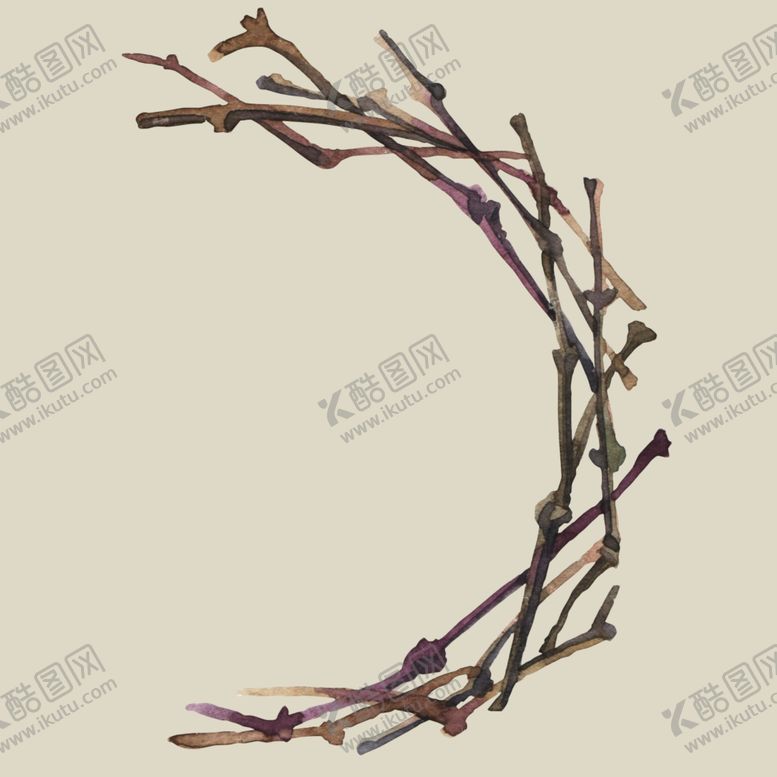 编号：20208409110120244619【酷图网】源文件下载-水彩植物