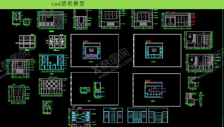 编号：52599509220952486791【酷图网】源文件下载-CAD酒柜模型