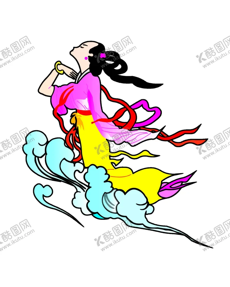 编号：33104606261539344362【酷图网】源文件下载-古代仙女飞天