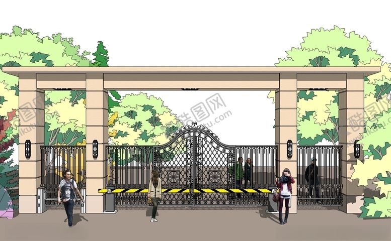 编号：66694209200354573160【酷图网】源文件下载-铁艺大门