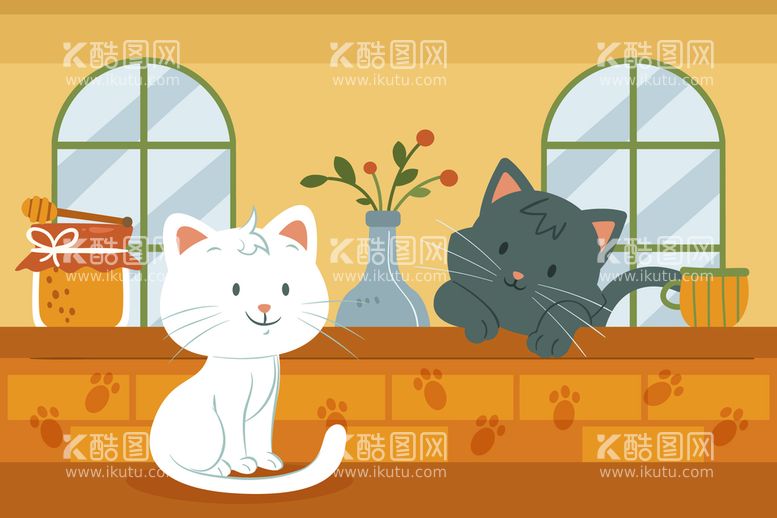 编号：71838601201822301057【酷图网】源文件下载-可爱猫猫背景