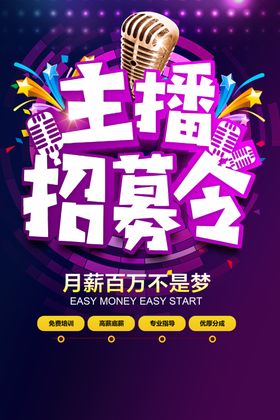 主播招募令招募令海报