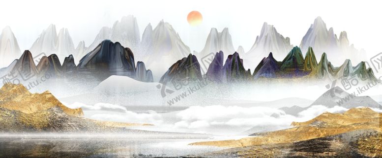 编号：52029104230014565131【酷图网】源文件下载-中国风水墨背景水彩水墨