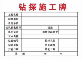 中铁  铁建   钻探施工牌