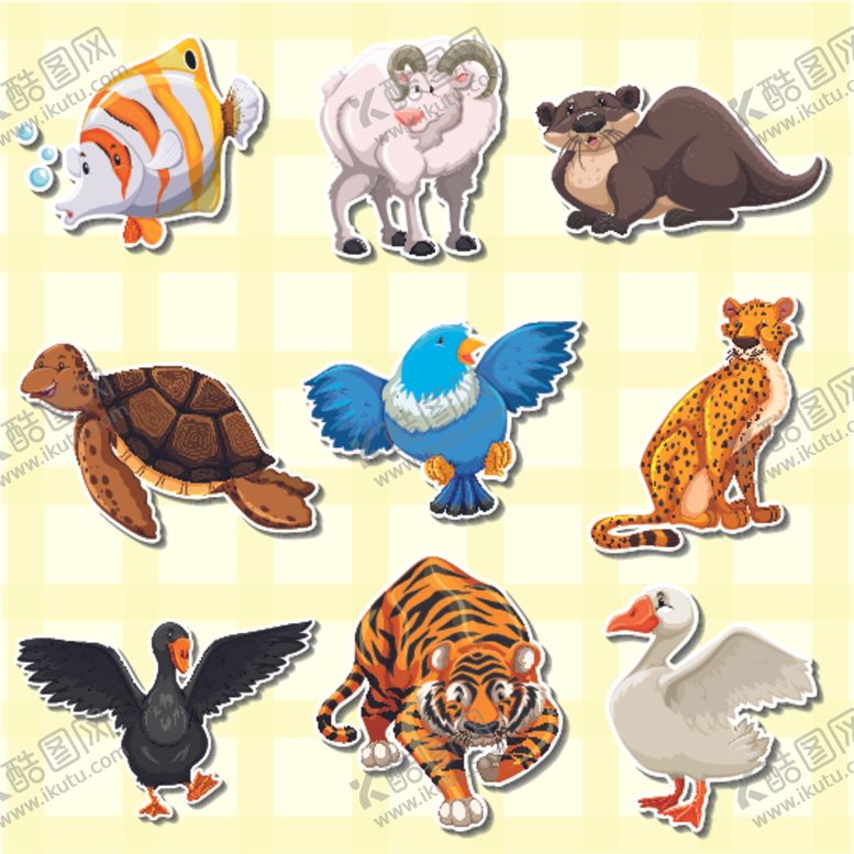 编号：22371309171904244836【酷图网】源文件下载-卡通动物素材