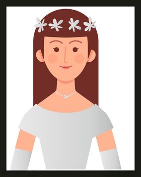 手绘婚纱女孩人物人