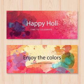 节日彩色横幅设计