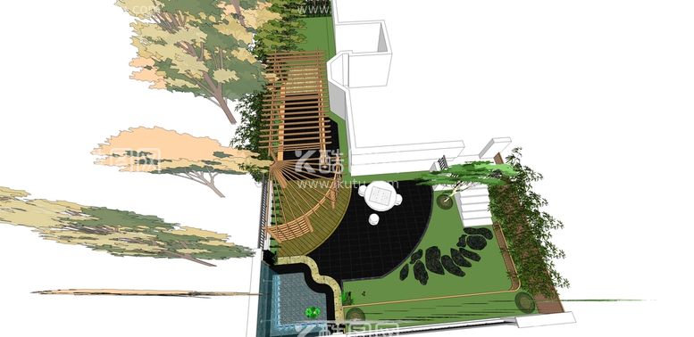 编号：53810511270017303344【酷图网】源文件下载-庭院草图大师设计花园模型