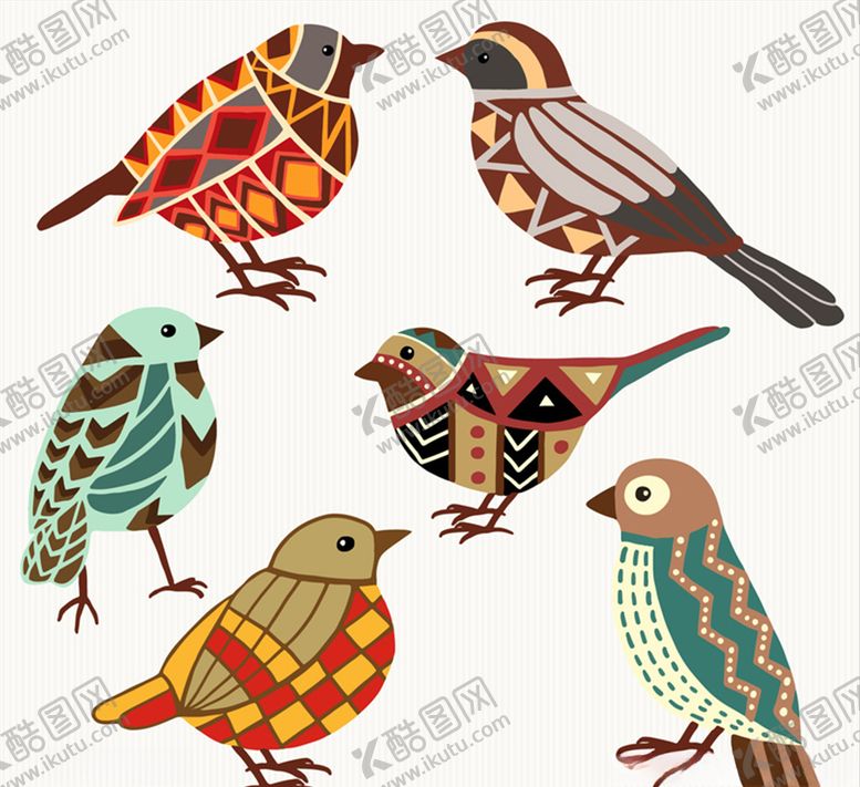 编号：53213010101644393866【酷图网】源文件下载-彩绘小鸟